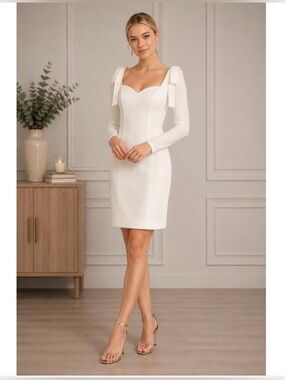 Ieena for Mac Duggal Long Sleeve Mini Dress 26643 Size 0 NWT